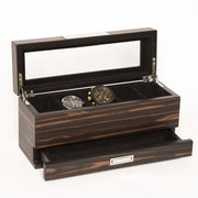 Matte Ebony Watch Box 5 and Jewelry Tray (Brown (wood matt gloss finish))