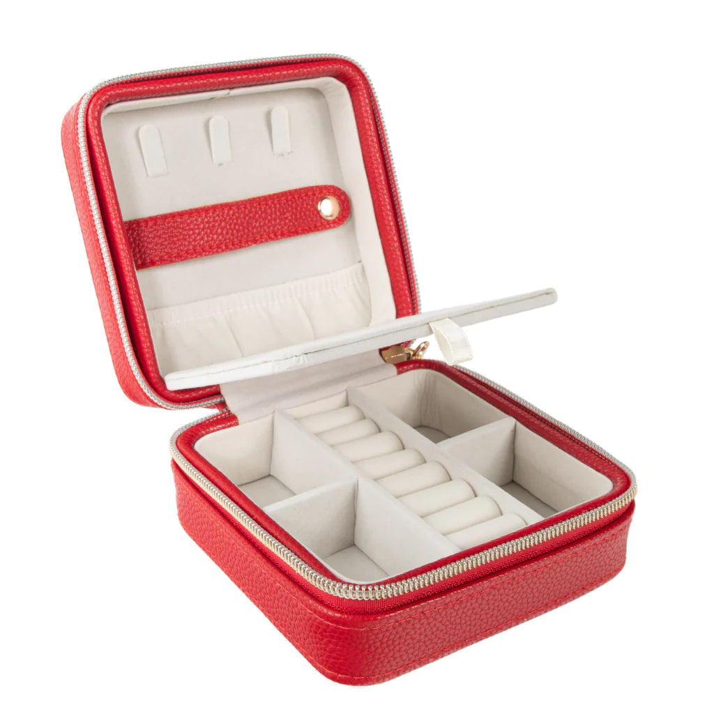Leah Travel Jewelry Case Red
