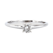 14K White Gold & Diamond Solitaire Ring