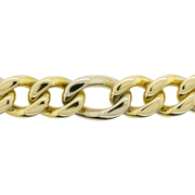 14K Two-Tone Gold Curb Link 3+1 Figaro Bracelet