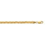 14K Yellow Gold 3.5mm Braided Fox Chain Anklet