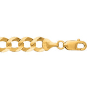 14K Yellow Gold 10mm Comfort Curb Chain Bracelet