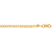 14K Yellow Gold 2.6mm Comfort Curb Chain Anklet