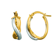 14K Two-Tone Gold Infinity Hoop Earrings