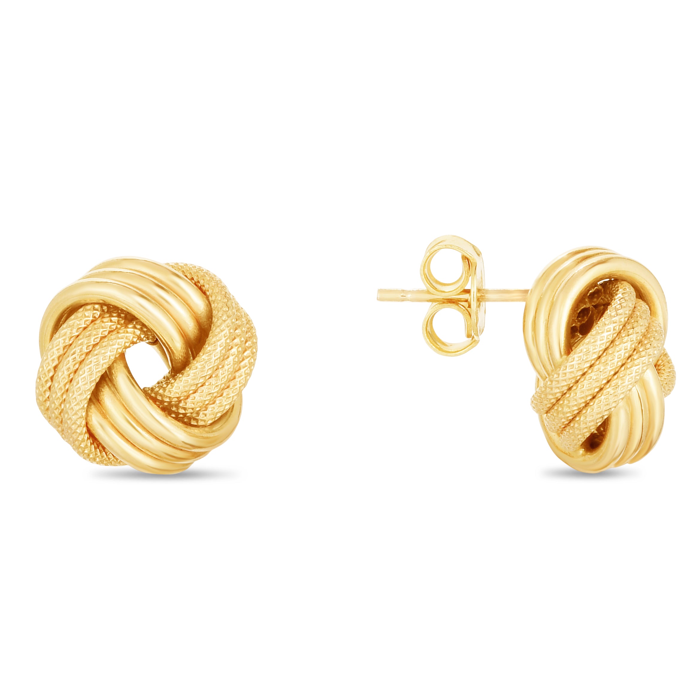 Real 14kt Yellow Gold Polished Love Knot Post Earrings