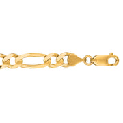 14K Yellow Gold 7mm Figaro Chain Anklet