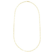 14K Yellow Gold Alternating 2.8mm Paperclip Link Chain Anklet
