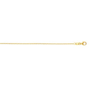 14K Yellow Gold 1.3mm Round Cable Chain Necklace