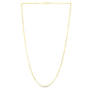 14K Yellow Gold 1.3mm Singapore Chain Anklet