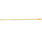 14K Yellow Gold 2.1mm Singapore Anklet