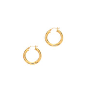 14K Yellow Gold 5x30mm Hoop Earrings