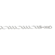 14K White Gold 6mm Figaro Chain Necklace