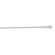 14K White Gold 1.8mm Diamond Cut Royal Rope Chain Necklace