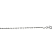14K White Gold 2mm Diamond Cut Royal Rope Chain Necklace