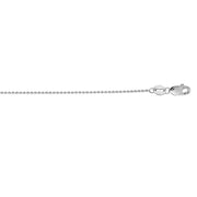 14K White Gold 1mm Bead Chain Necklace