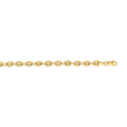 14K Yellow Gold Puffed Mariner Chain Necklace