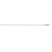 14K Rose Gold 1.25mm Round Cable Chain Necklace