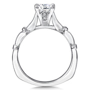 14K White Gold Fluted Princess Engagement Ring