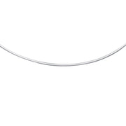 14K White Gold 2mm Classic Omega Necklace
