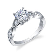 Sylvie Vintage Criss Cross Solitaire Diamond Engagement Ring Setting