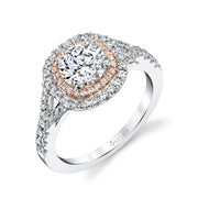 Sylvie Rose & White Gold Two-Tone Halo Engagement Ring Setting