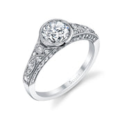 Sylvie Vintage Bezel Diamond Engagement Ring Setting