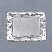 Vento Rectangular Engraved Tray with "Good Friends, Good Wine, Good Times"