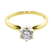Tiffany Style 6 Prong 14K Two-Tone Solitaire Ring