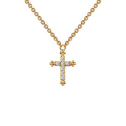 Sterling Silver 0.07 Carat Cross Necklace