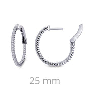 Sterling Silver 1.20 Carat Hoop Earrings
