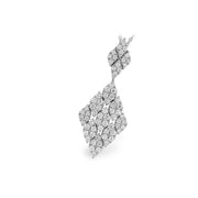 14K White Gold Marquise Shape Diamond Cluster Pendant
