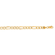14K Yellow Gold 5.6mm Lite Figaro Chain Necklace
