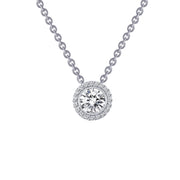 Sterling Silver 0.56 Carat Halo Necklace
