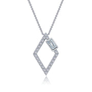 Sterling Silver Open Diamond Shaped Necklace
