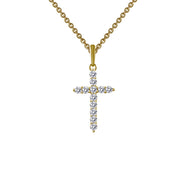 Sterling Silver 0.36 Carat Cross Pendant Necklace