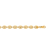 14K Yellow Gold 9mm Puffed mariner Chain Necklace