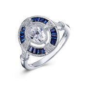 Sterling Silver Vintage Inspired Engagement Ring