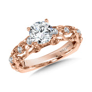 14K Rose Gold Diamond Accented Vintage Engagement Ring
