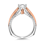 14K Two-Tone Gold Princess-Cut Two-Tone Diamond Engagement Ring