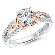 14K Two-Tone Gold White And Rose Gold Diamond Engagement Ring