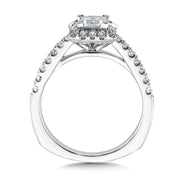 Square Shape Halo Diamond Engagement Ring