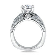 14K White Gold Channel and Pave-Set Diamond Engagement Ring