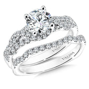 14K White Gold Braided Diamond Engagement Ring