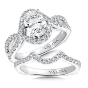 14K White Gold Oval Halo Infinity Engagement Ring