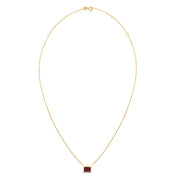14K Yellow Gold Emerald Cut Garnet Necklace