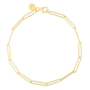 14K Yellow Gold Lungo Paperclip Chain Necklace