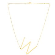 14K Yellow Gold Large Initial W Necklace