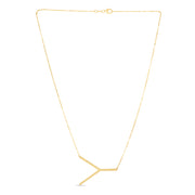 14K Yellow Gold Large Initial Y Necklace