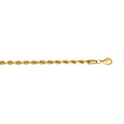 14K Yellow Gold 4mm Diamond Cut Royal Rope Chain Necklace