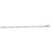 14K White Gold 3mm Figaro Chain Necklace
